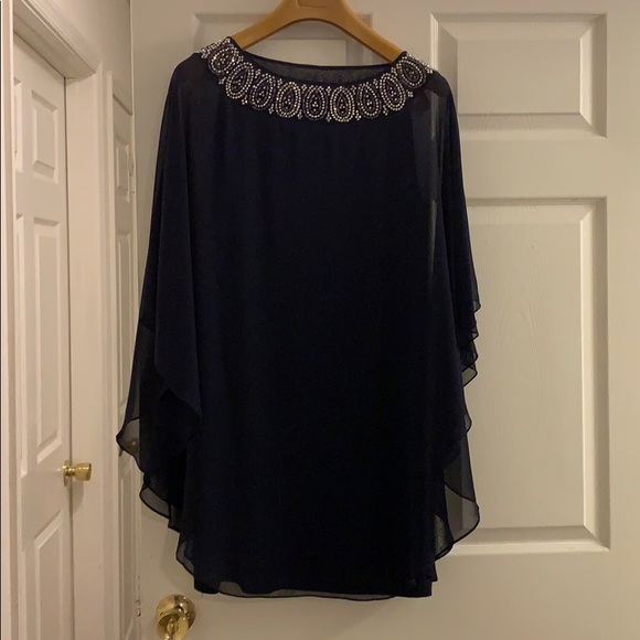 Beautiful navy blue knee length dress - Picture 1 of 3
